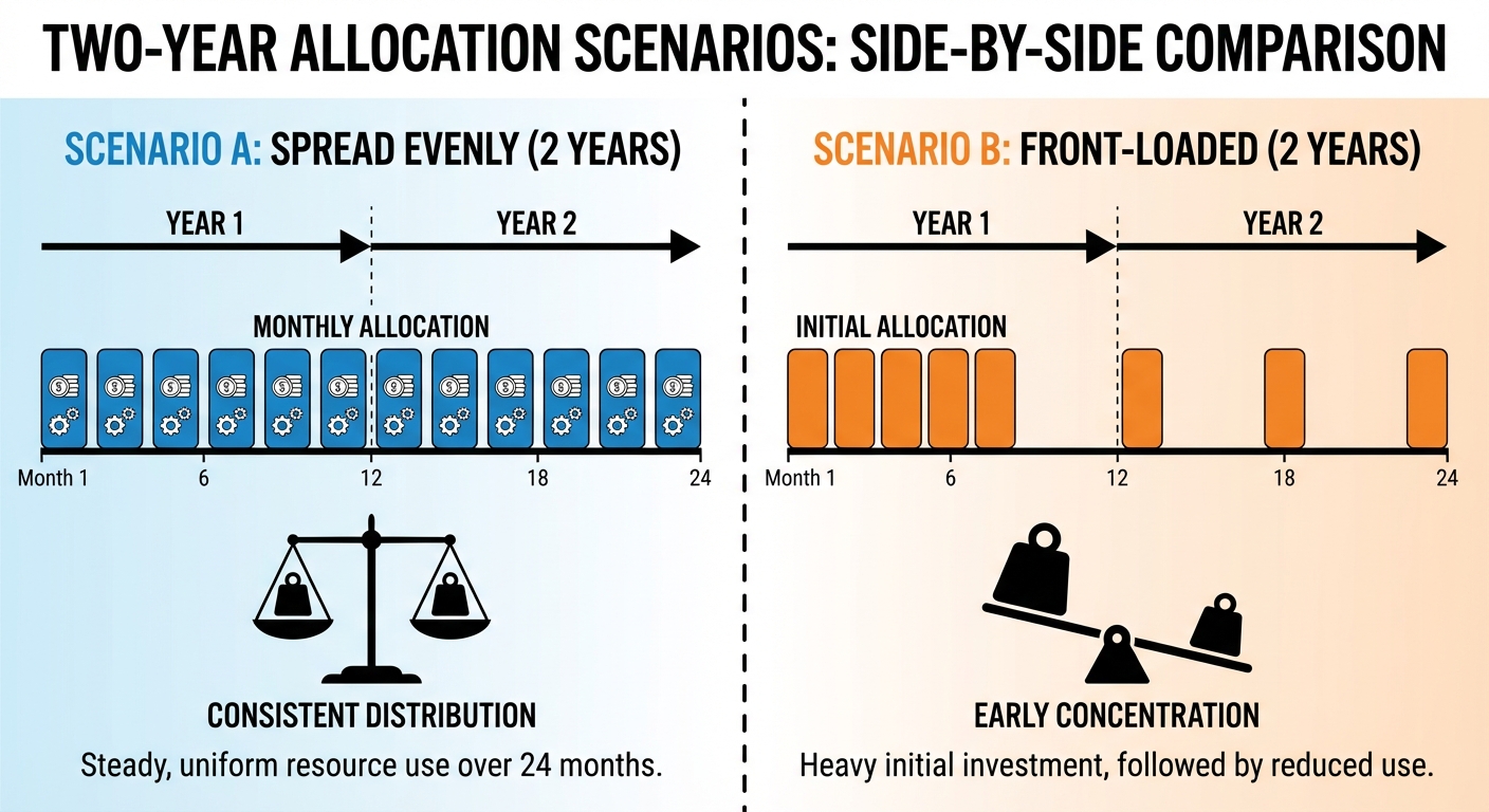 Diagram comparing bunching deductions versus spreading them evenly