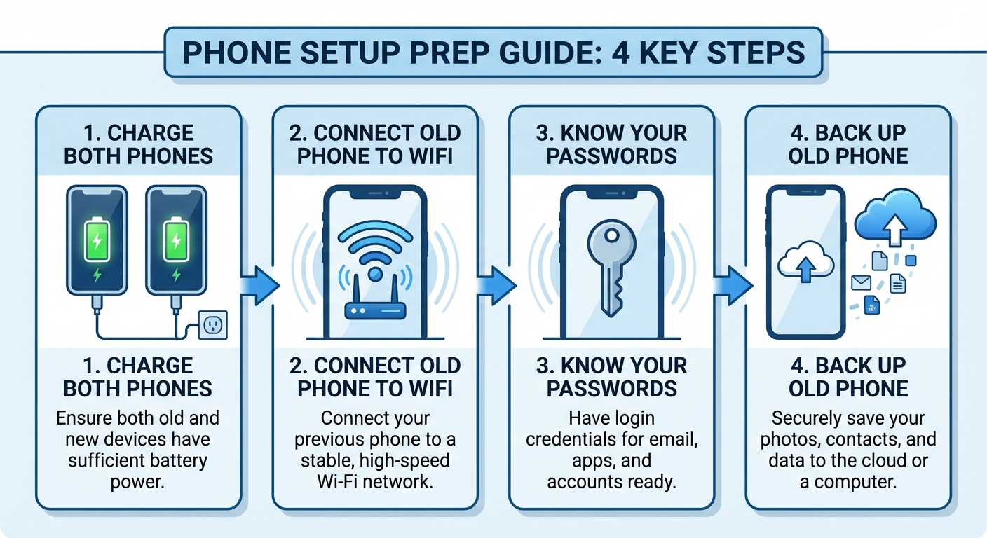 Preparation checklist for new phone setup