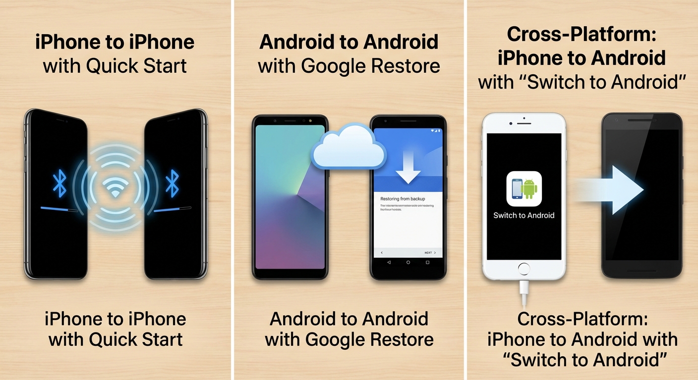 Comparison of phone transfer methods