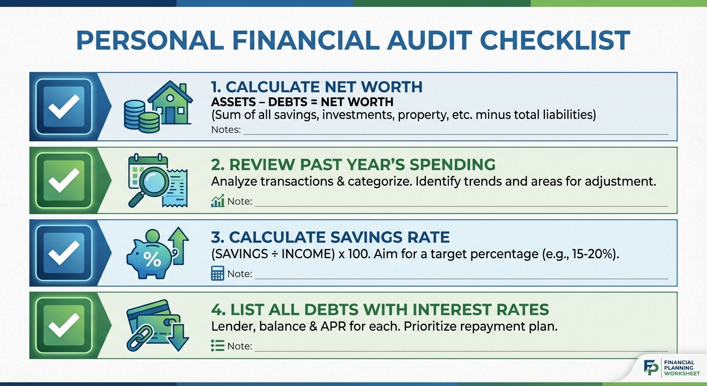 Checklist for financial situation assessment
