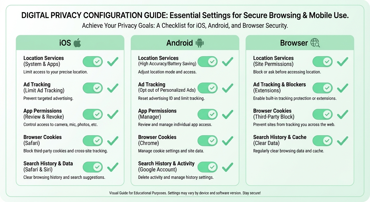 Checklist of essential privacy settings across devices