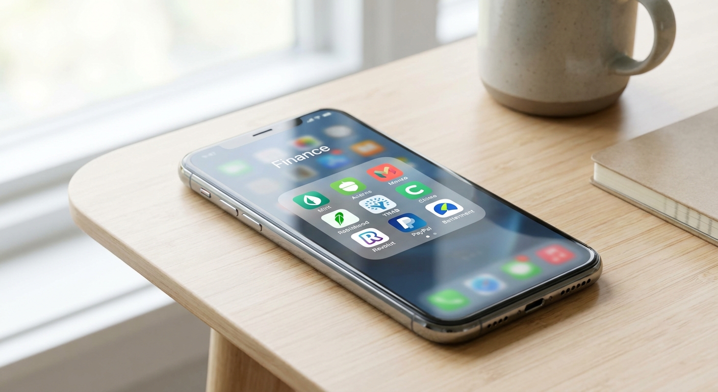 Multiple app icons on phone screen representing different savings and finance apps