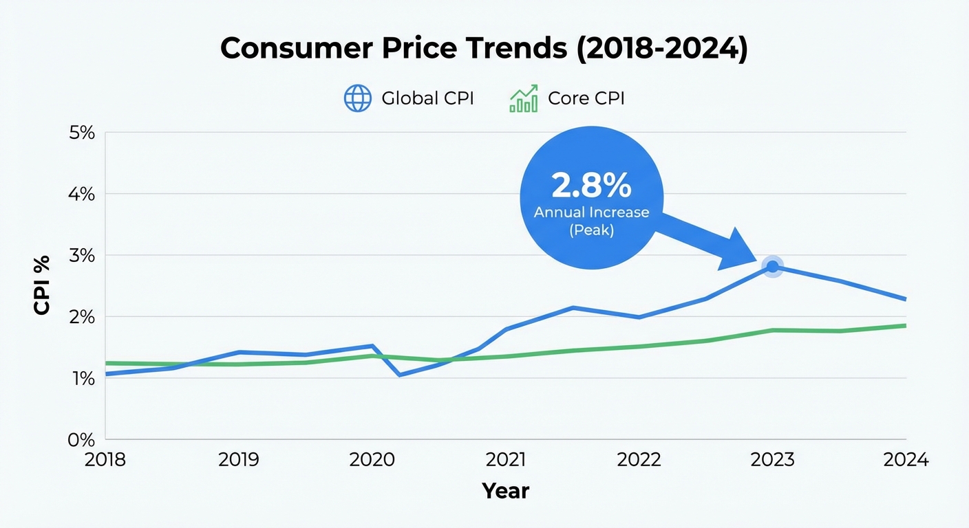Inflation chart showing consumer price trends over several years